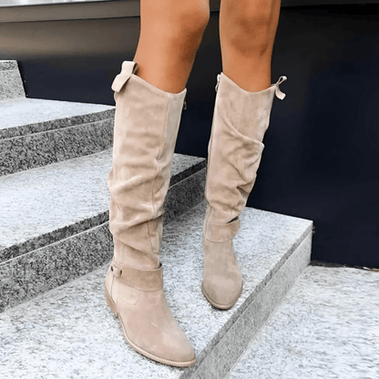 Lyra | Botas de invierno para mujer hasta la rodilla con tacón bajo y ancho