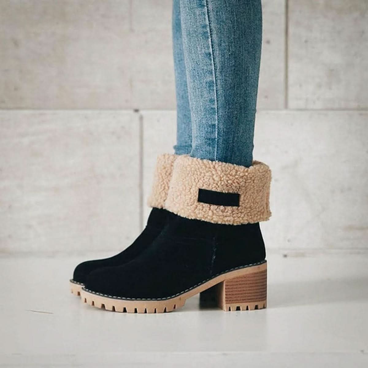 Piper | Women's Faux Fur Cuff Winter Ankle Boots