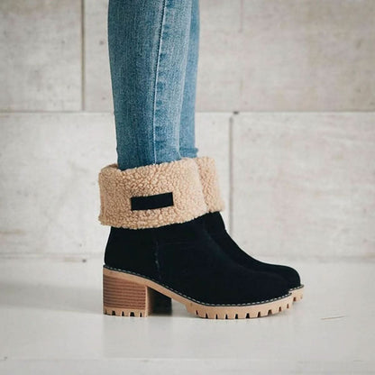 Piper | Women's Faux Fur Cuff Winter Ankle Boots