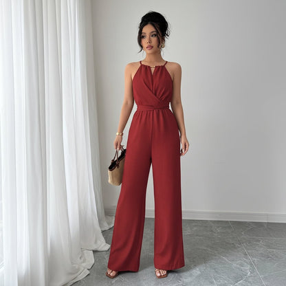 Casual Wide Leg Maxi Jumpsuits