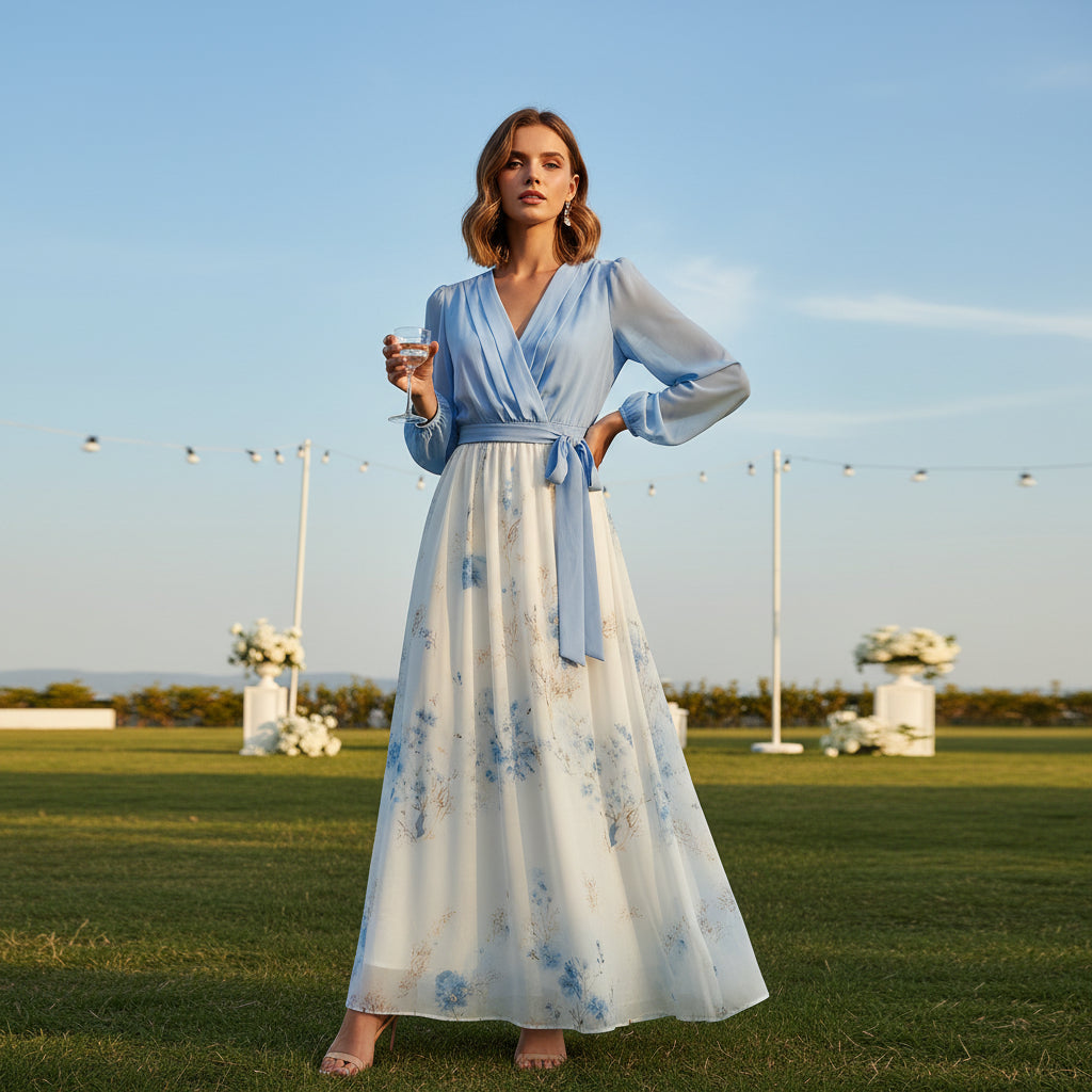 Floral Maxi Dress With V-Neck