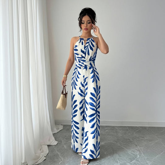 Halter Wide Leg Casual Jumpsuits