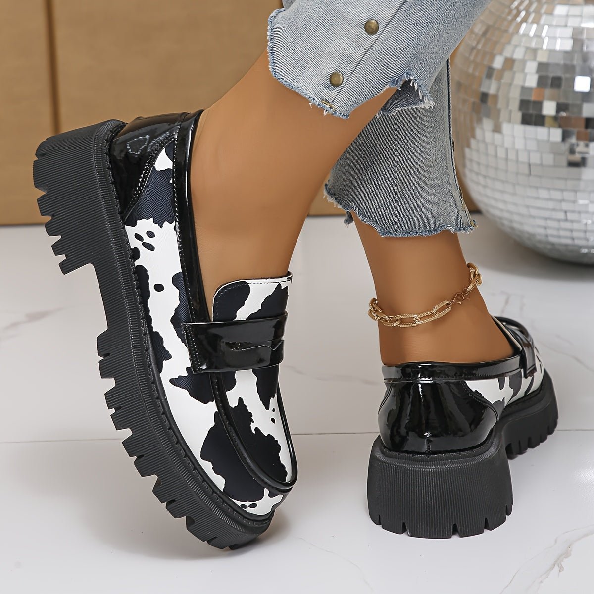 Bold Zebra Slip On Loafers