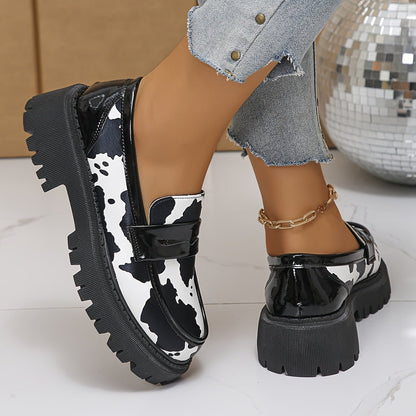 Bold Zebra Slip On Loafers