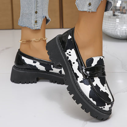 Bold Zebra Slip On Loafers
