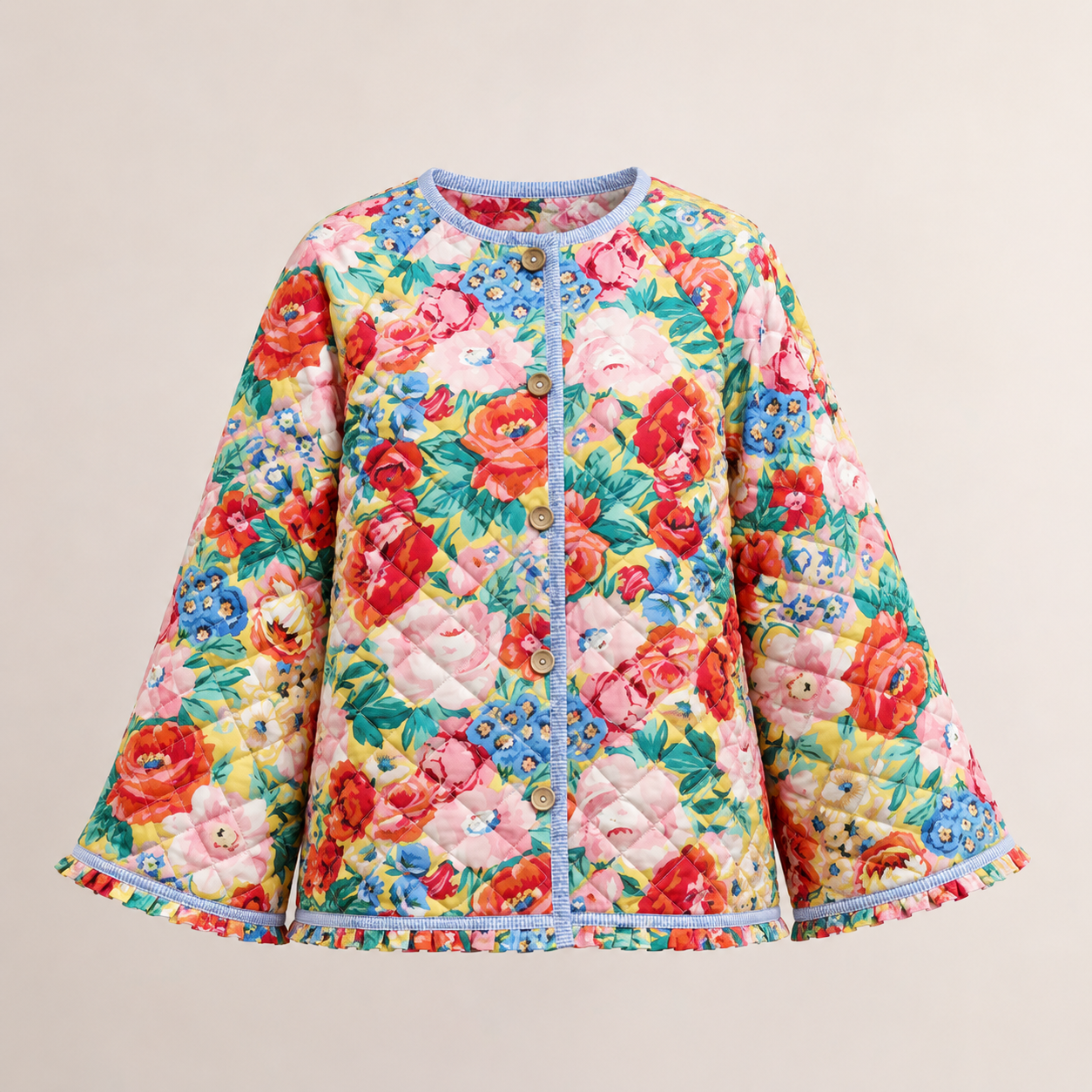 Floral Print Oversized Winter Jacket