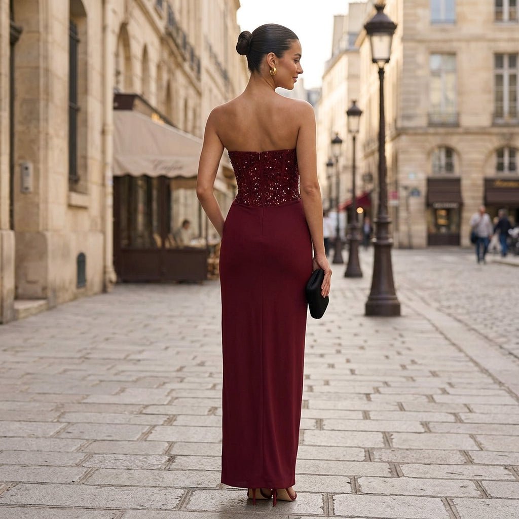 Beaded Corset Maxi Dress