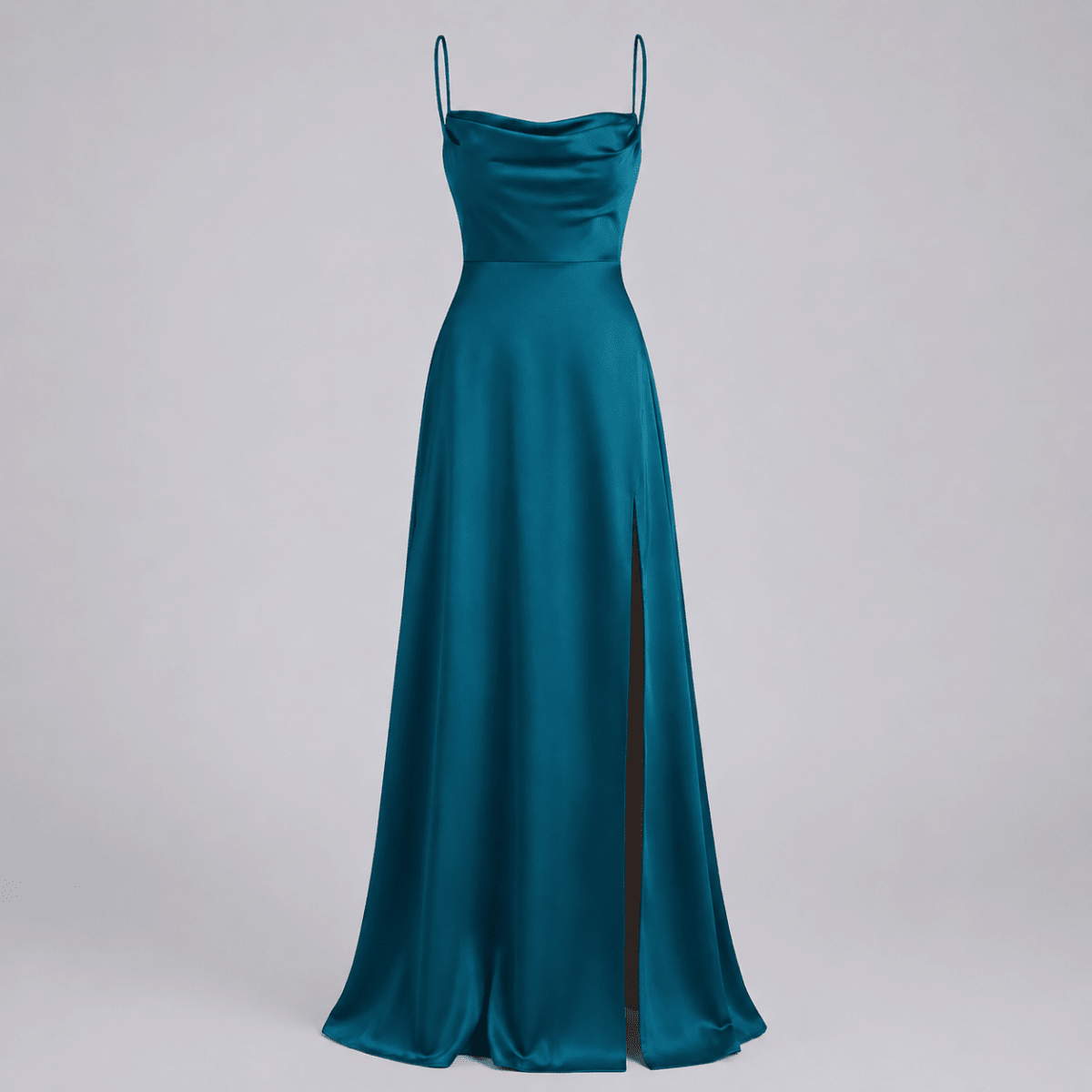 Cowl Neck Split Maxi Dress
