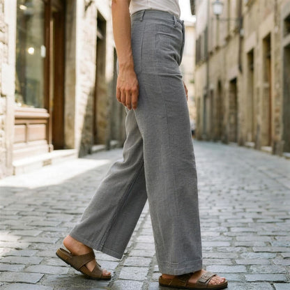 High-Waisted Straight-Leg Pants