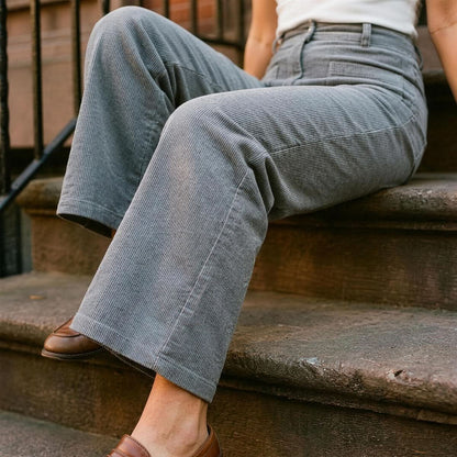 High-Waisted Straight-Leg Pants