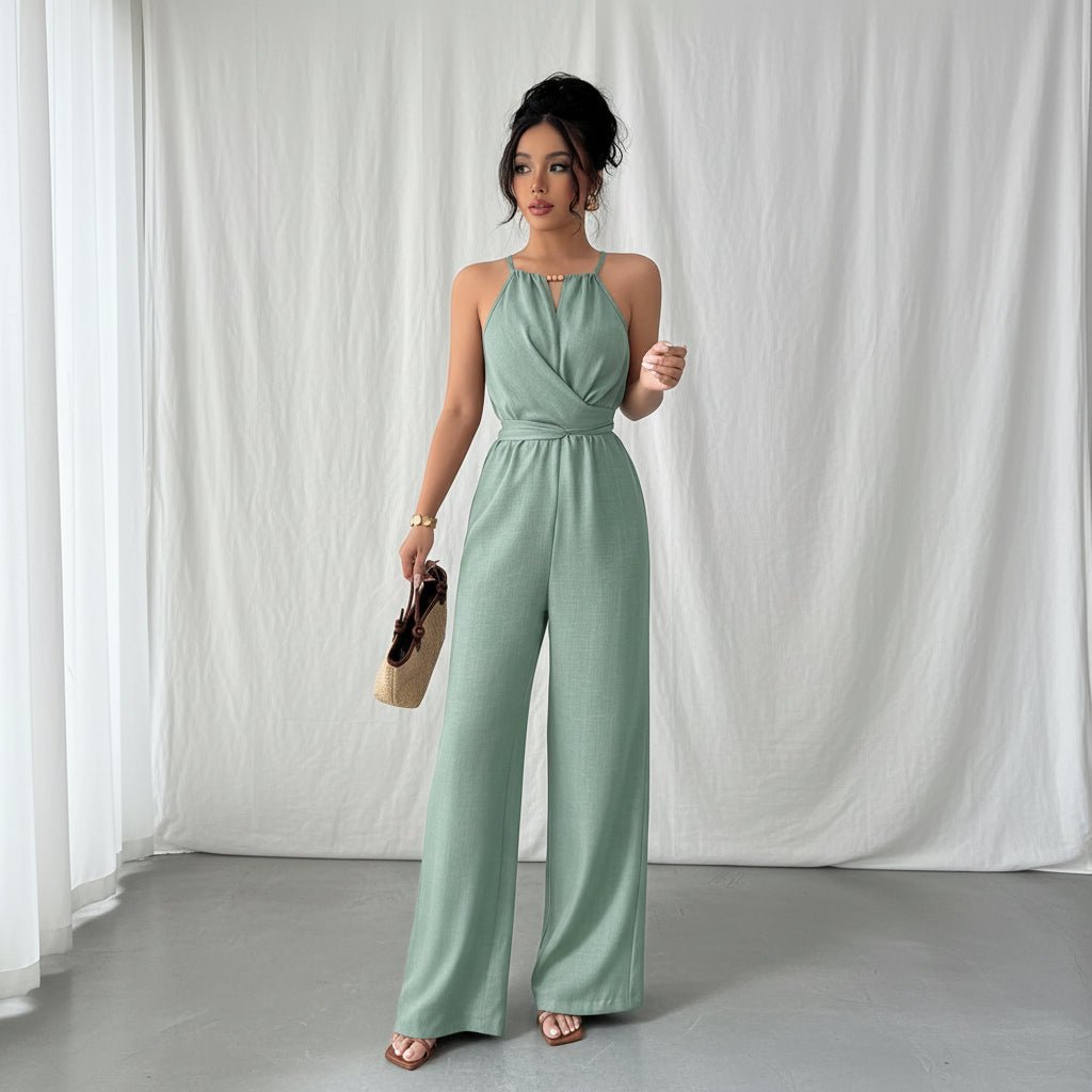 Casual Wide Leg Maxi Jumpsuits