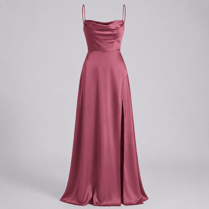 Cowl Neck Split Maxi Dress