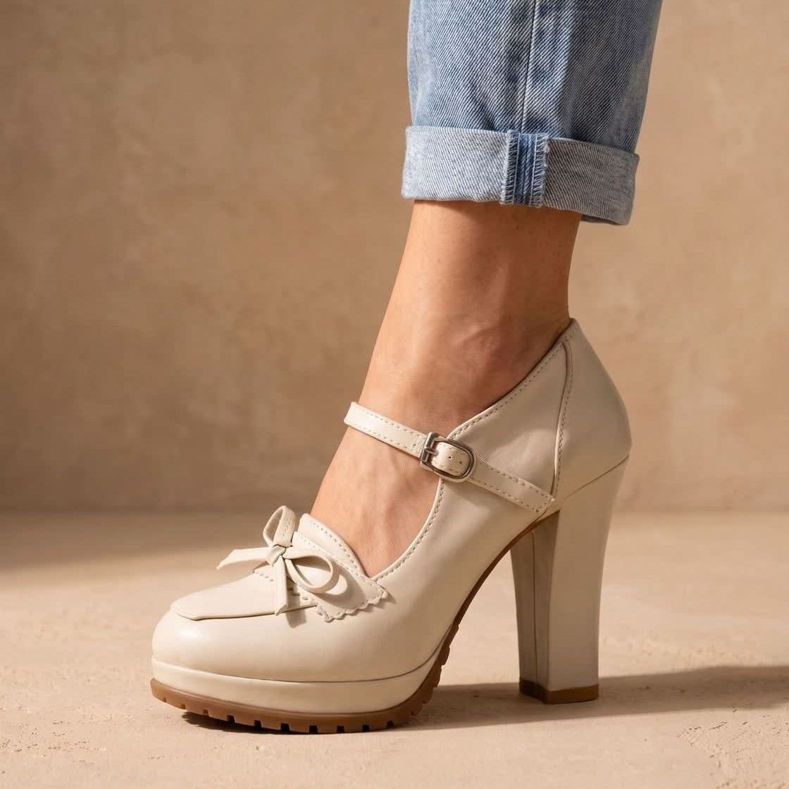 Bow-Detail Mary Jane Pumps