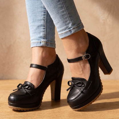 Bow-Detail Mary Jane Pumps