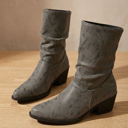 Slouch Ankle Boots With Block Heel