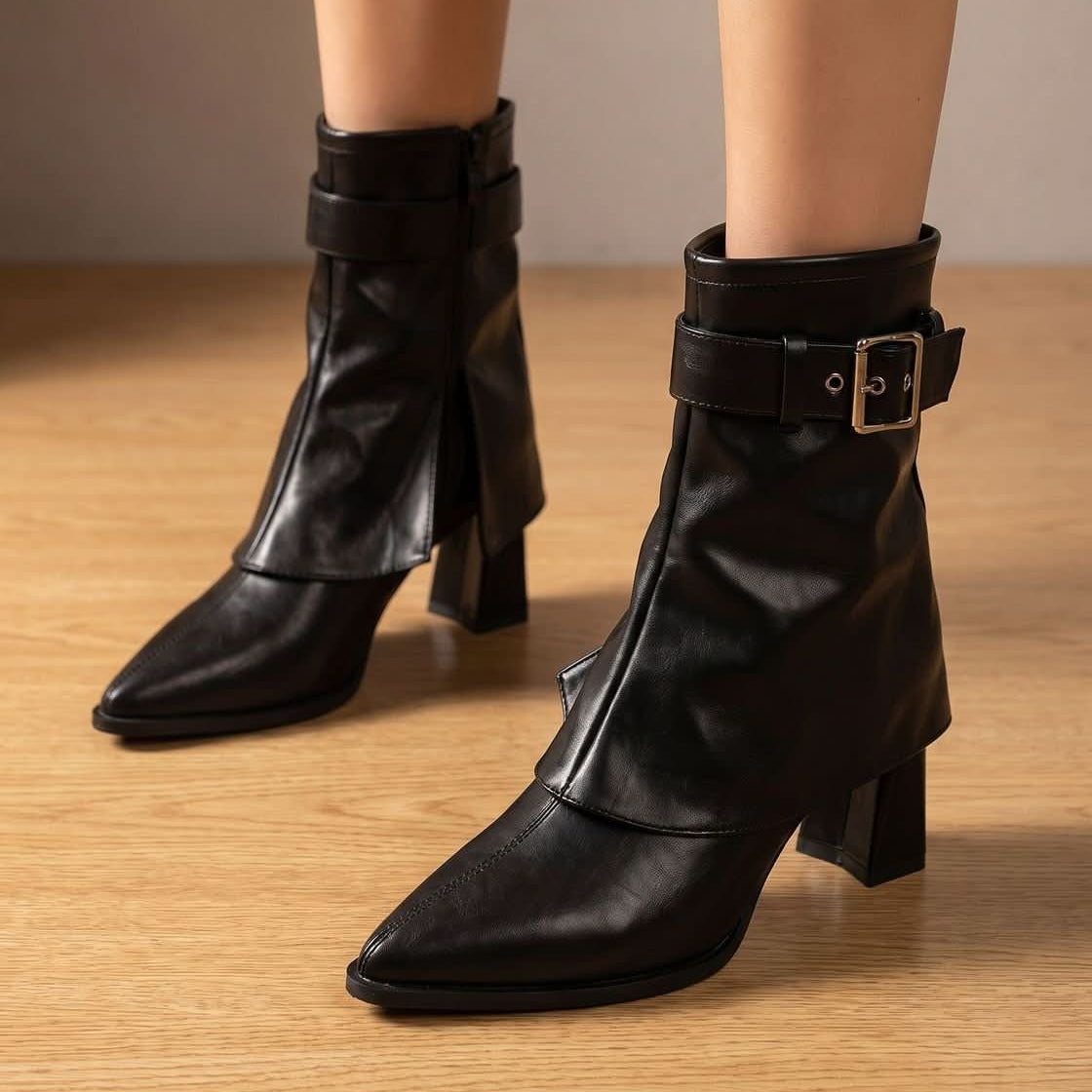 Stiefeletten mit spitzer Zehenpartie