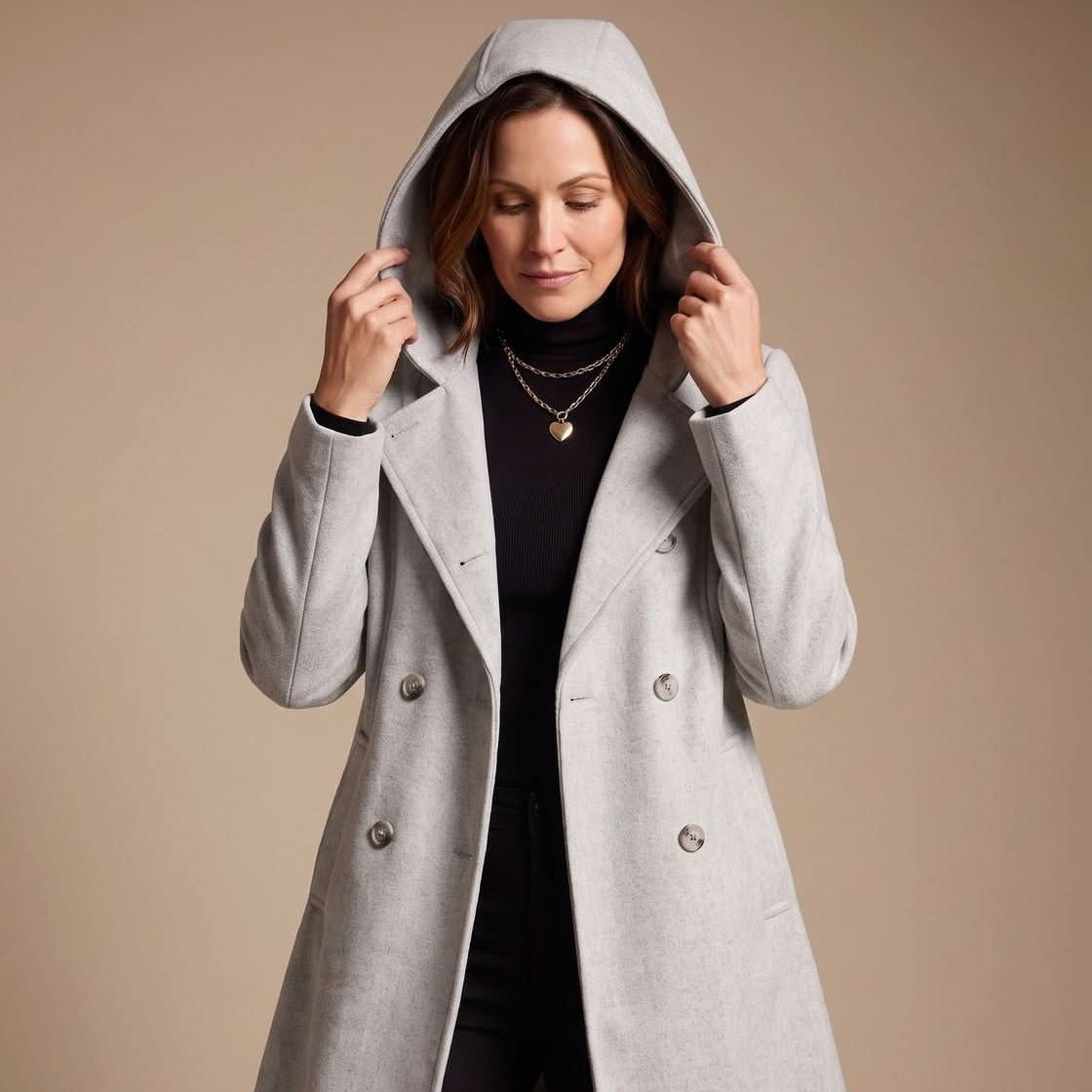 Dufflecoat mit zweireihigem Verschluss