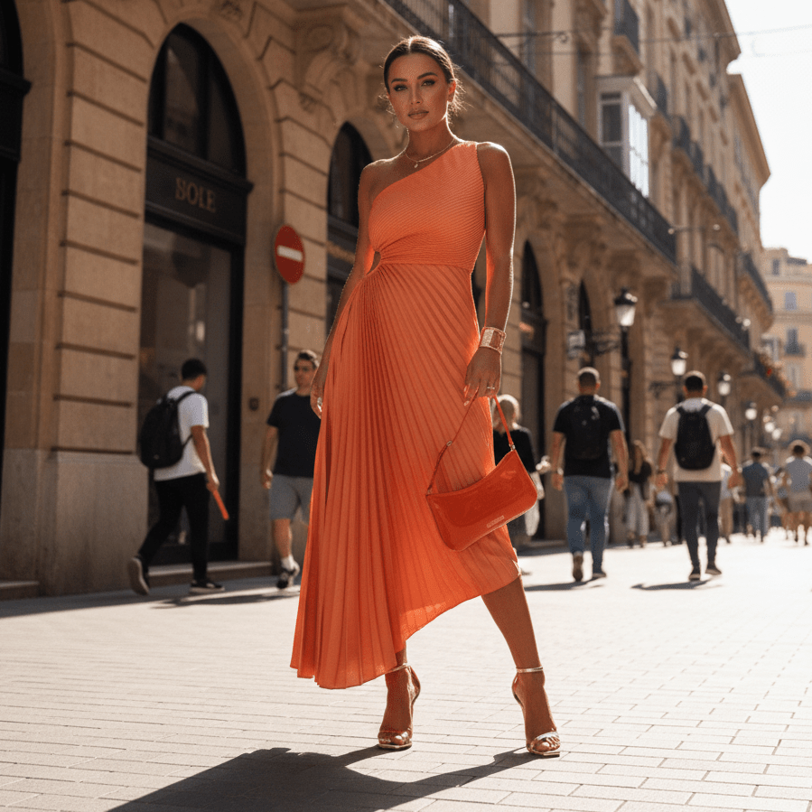 One Shoulder Maxi Dress