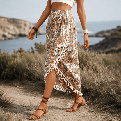 Paisley Tassel Wrap Beach Skirt