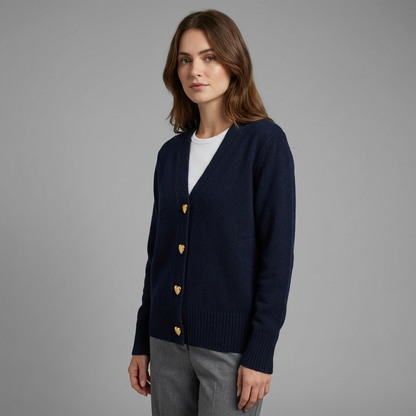 V-Neck Button Cardigan