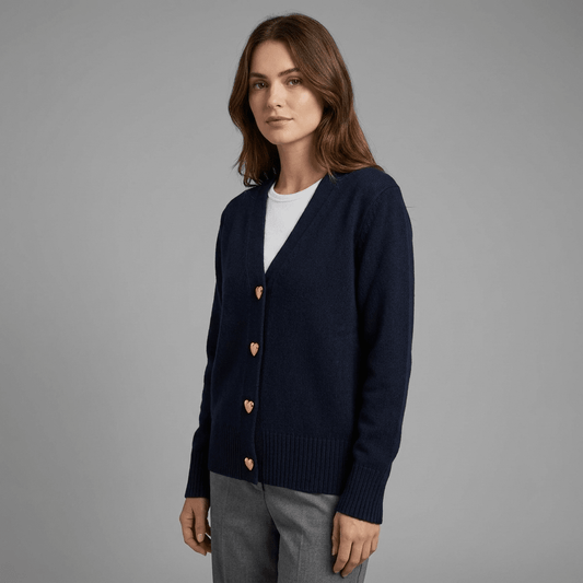 V-Neck Button Cardigan