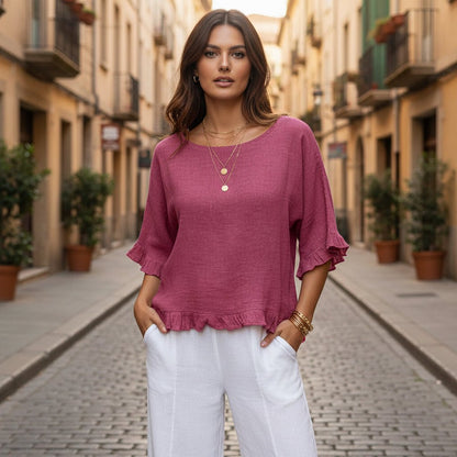 Ruffled Blouse Loose Fit