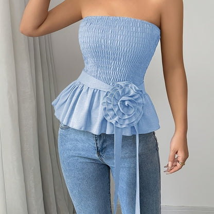 Icy Floral Waist Detail Shirt