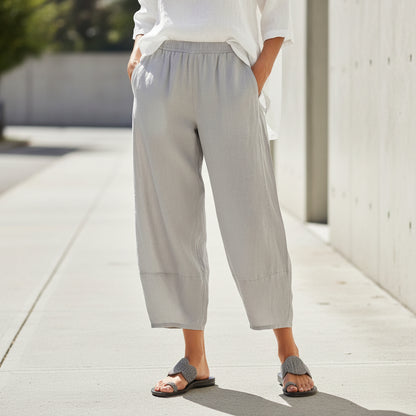 Polierte Caprihose mit weitem Bein