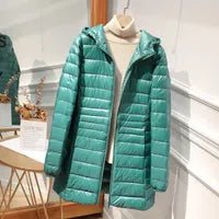 Quilted Hooded Longline Zip Puffer Coat