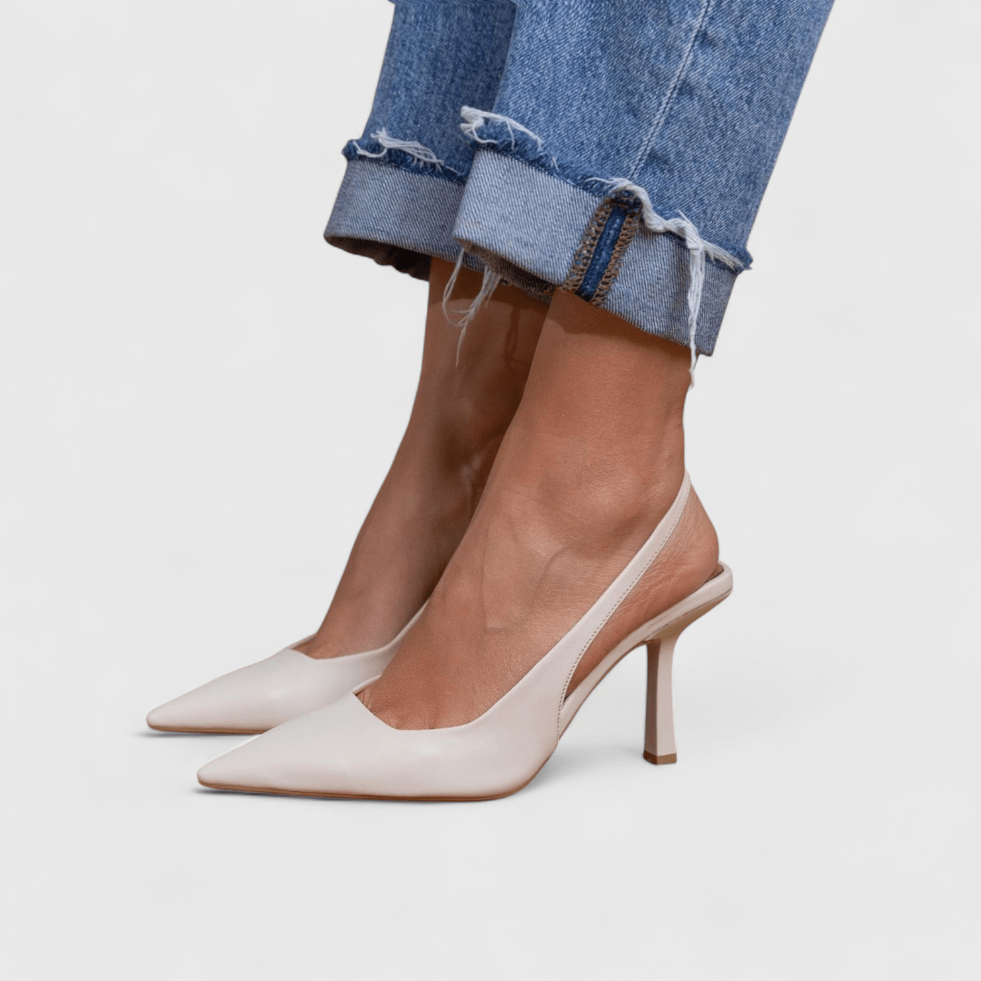 Pointed Toe Slingback Comfort Heels