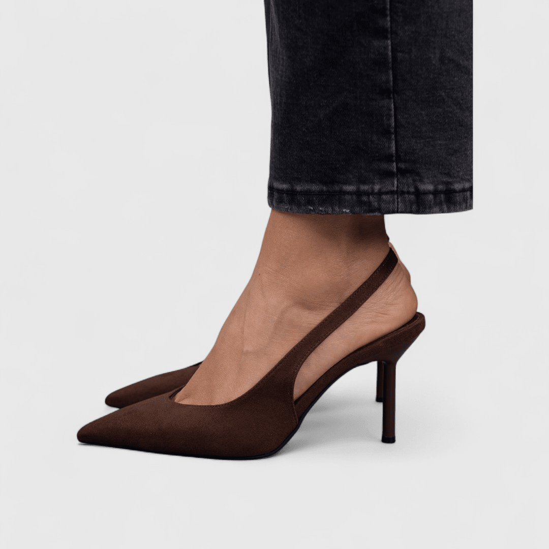 Pointed Toe Slingback Comfort Heels
