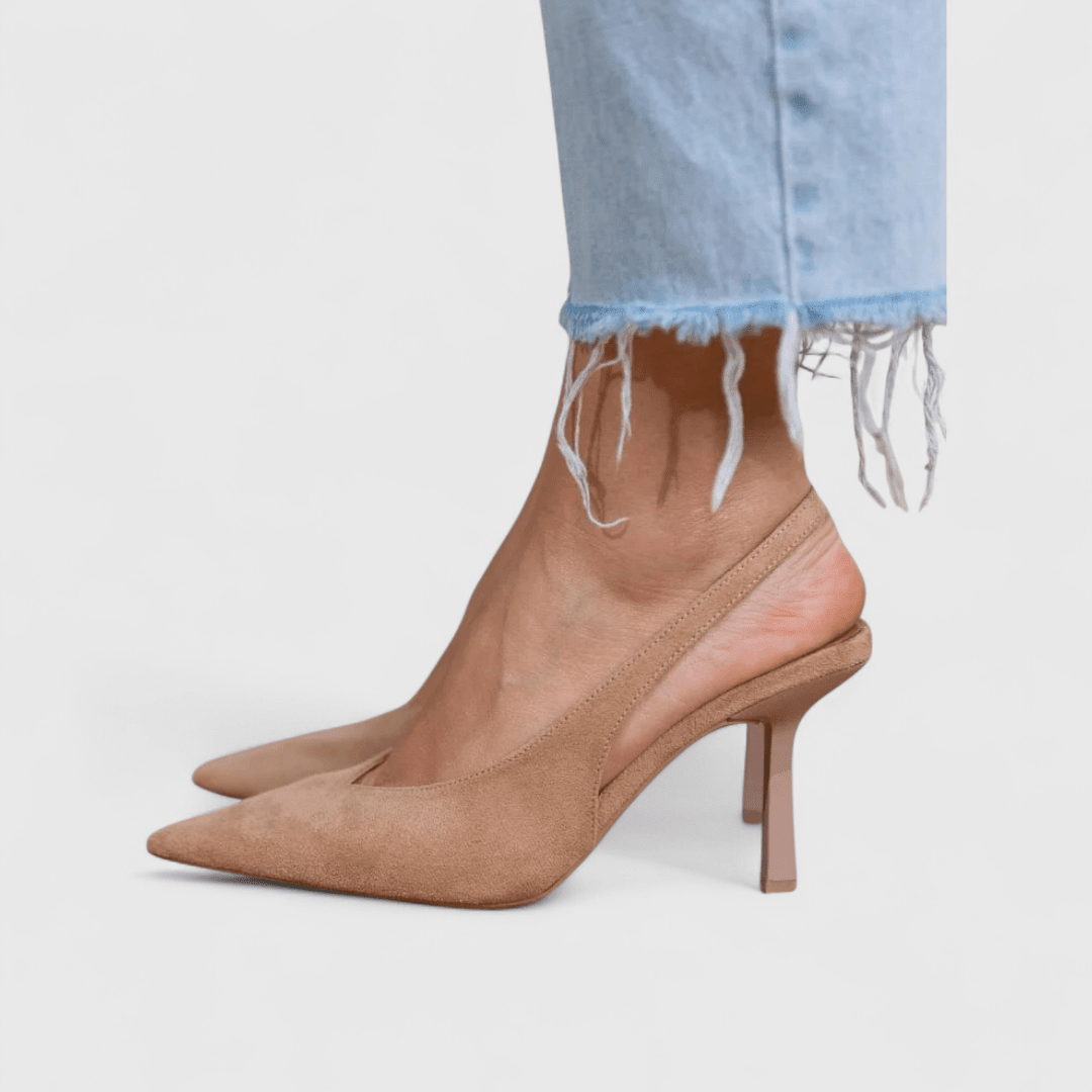 Pointed Toe Slingback Comfort Heels