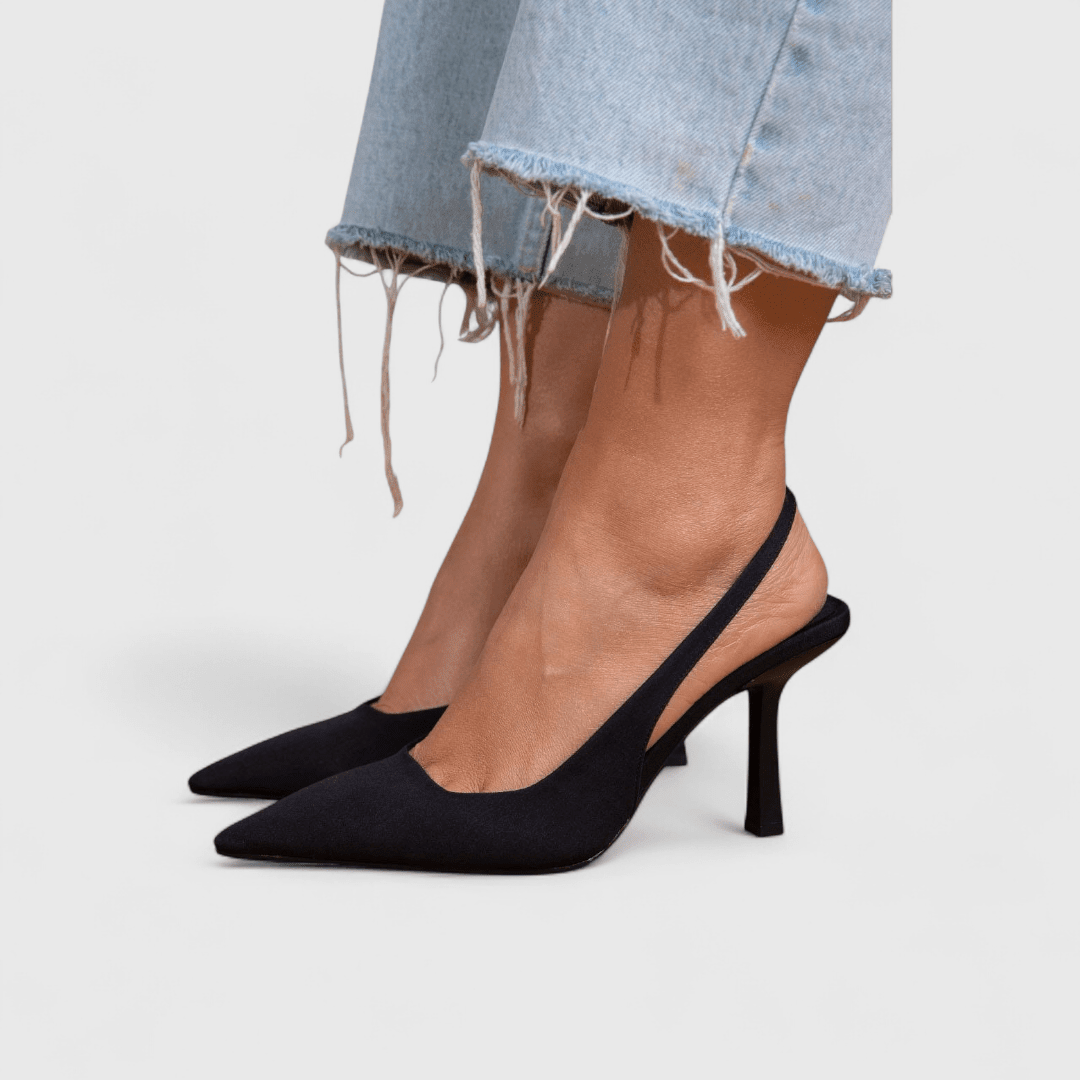 Pointed Toe Slingback Comfort Heels