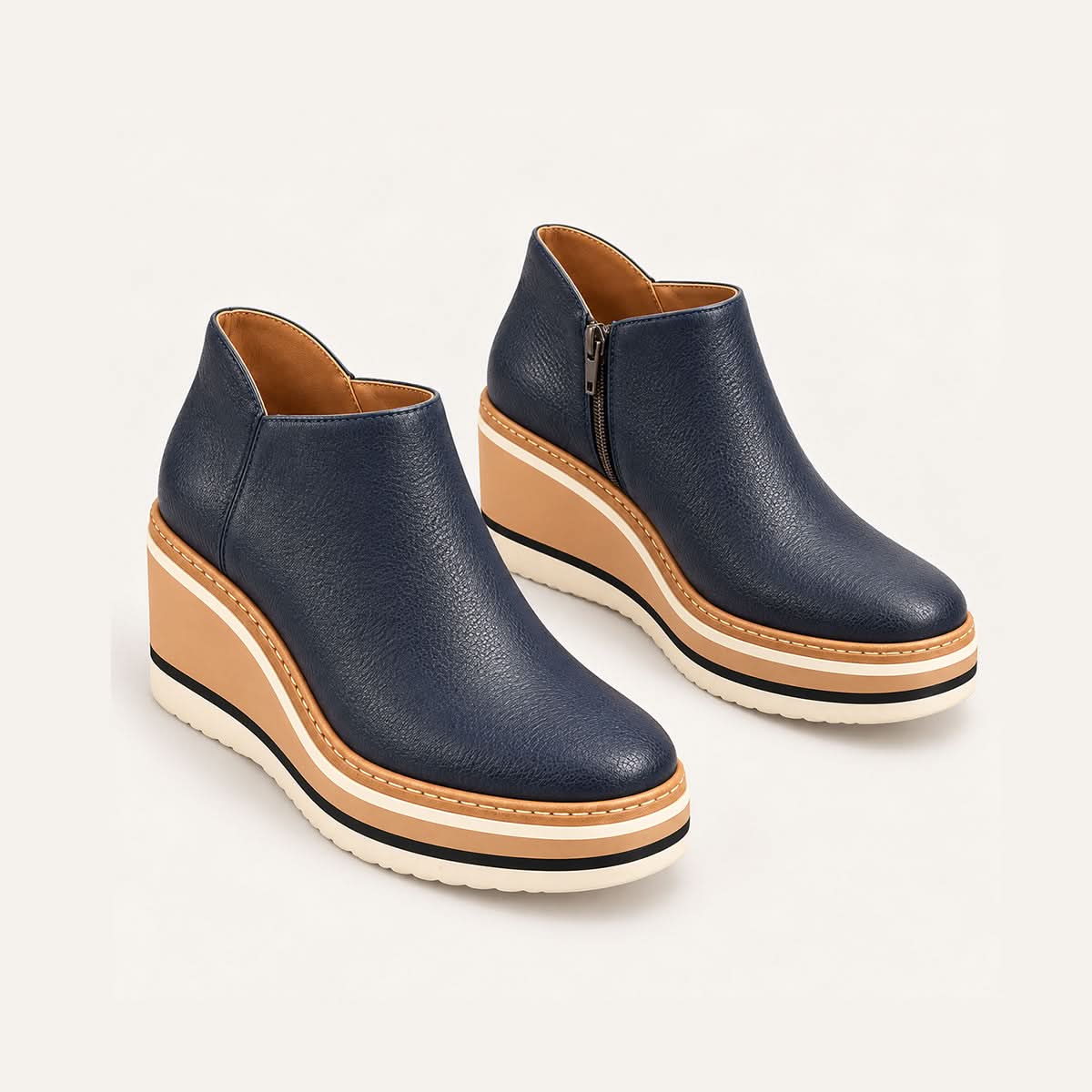 Platform Side-Zip Ankle Boots