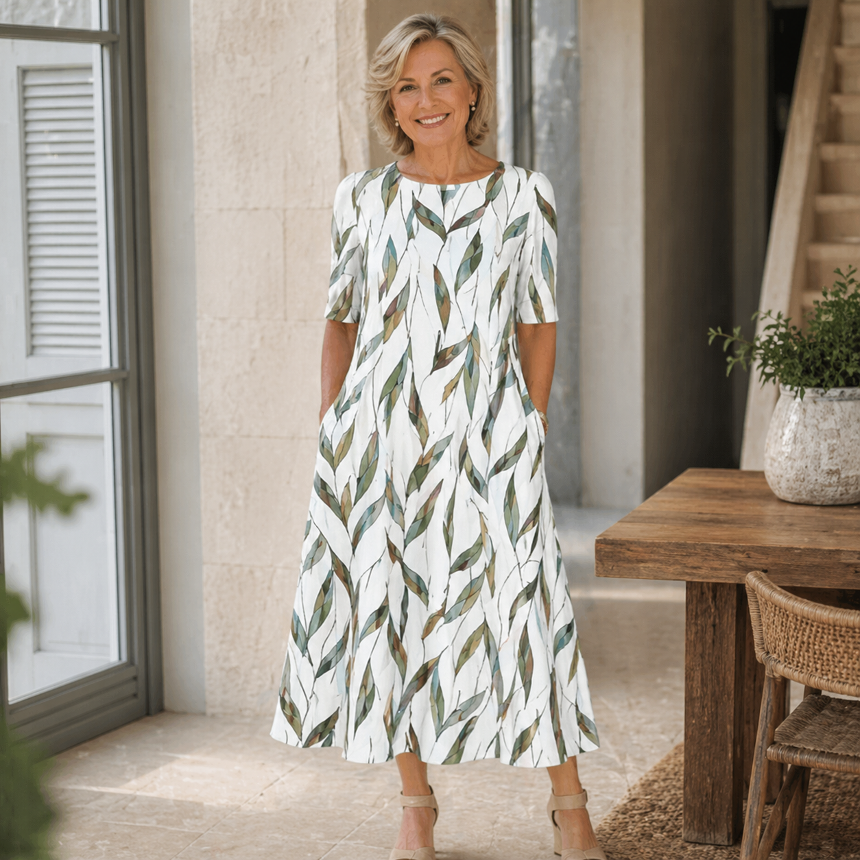 Vielseitiges, lässiges Midikleid