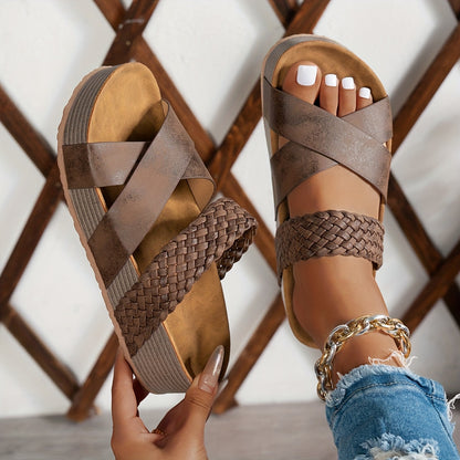 Woven Platform Slide Sandals