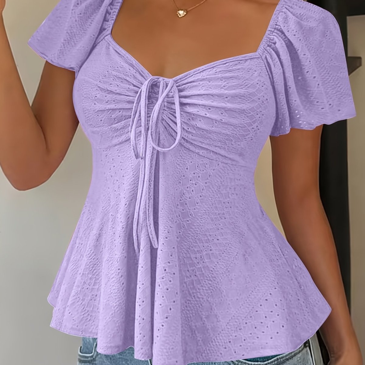 Icy Jacquard Top Short Sleeve