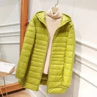 Quilted Hooded Longline Zip Puffer Coat
