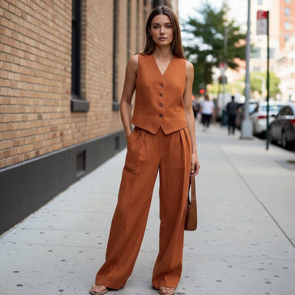 Vest and Wide Leg Trouser Co-ord Set