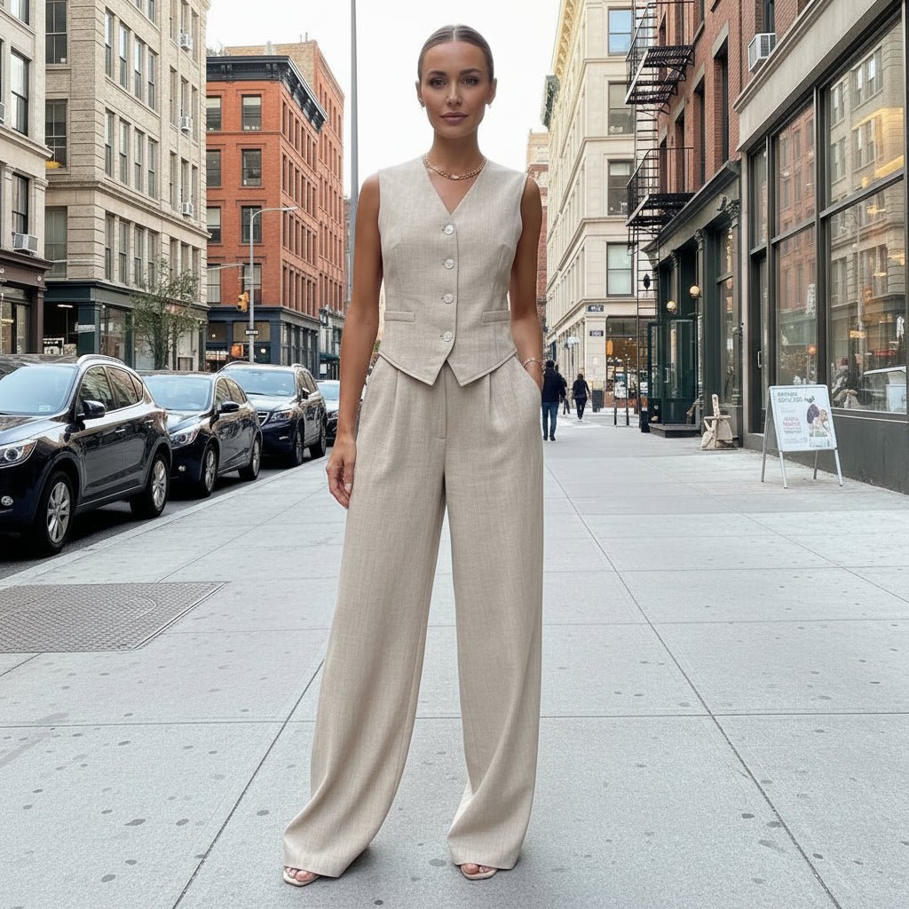 Vest and Wide Leg Trouser Co-ord Set