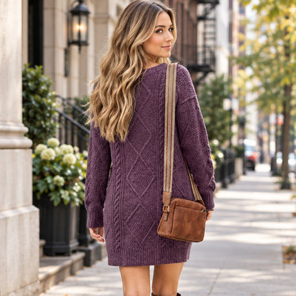 Long-Sleeve Cable Dress