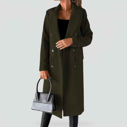 Gia | Women's Long Double-Breasted Winter Coat