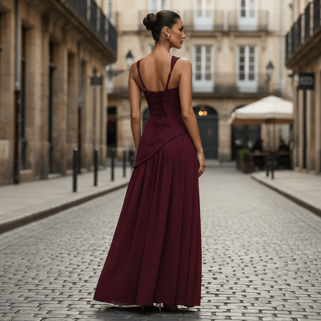 Statement Neck Maxi Dress