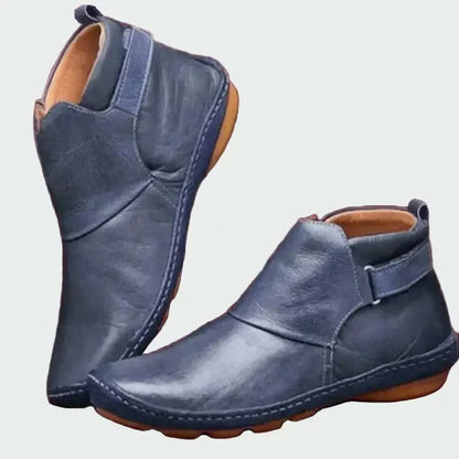 Greer | Women's Winter Leather Flat Ankle Boots