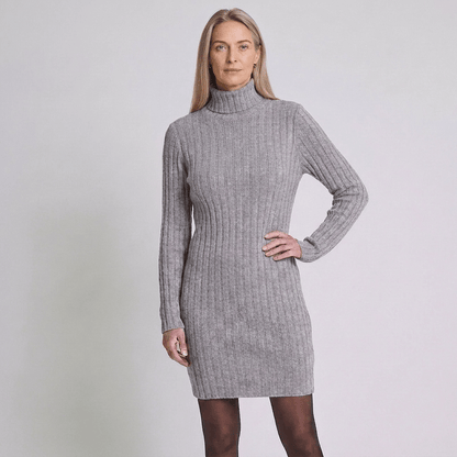 Cleo | Women's Roll-Neck Long-Sleeve Fitted Mini Dress