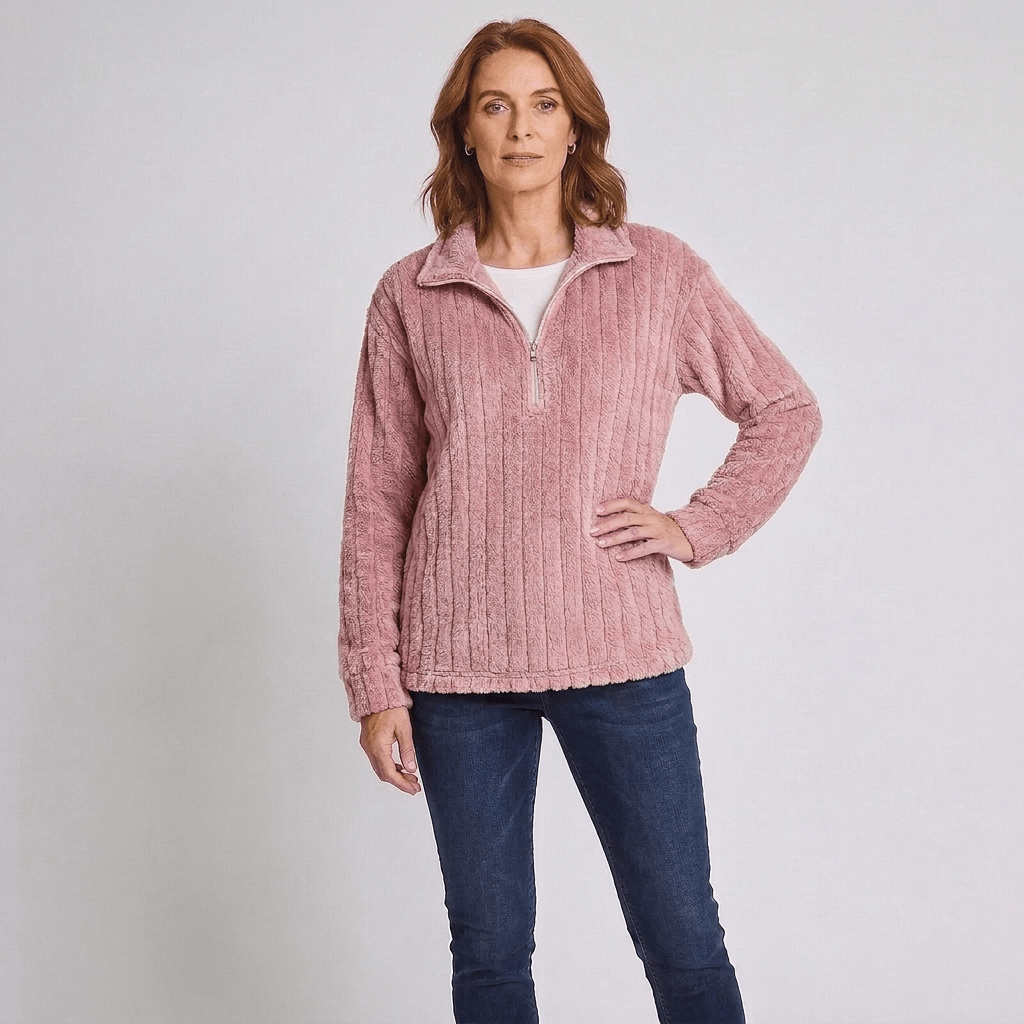 Lola | Women's Ribbed Quarter-Zip Knit Jumper