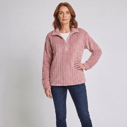 Lola | Women's Ribbed Quarter-Zip Knit Jumper