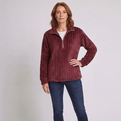 Lola | Women's Ribbed Quarter-Zip Knit Jumper
