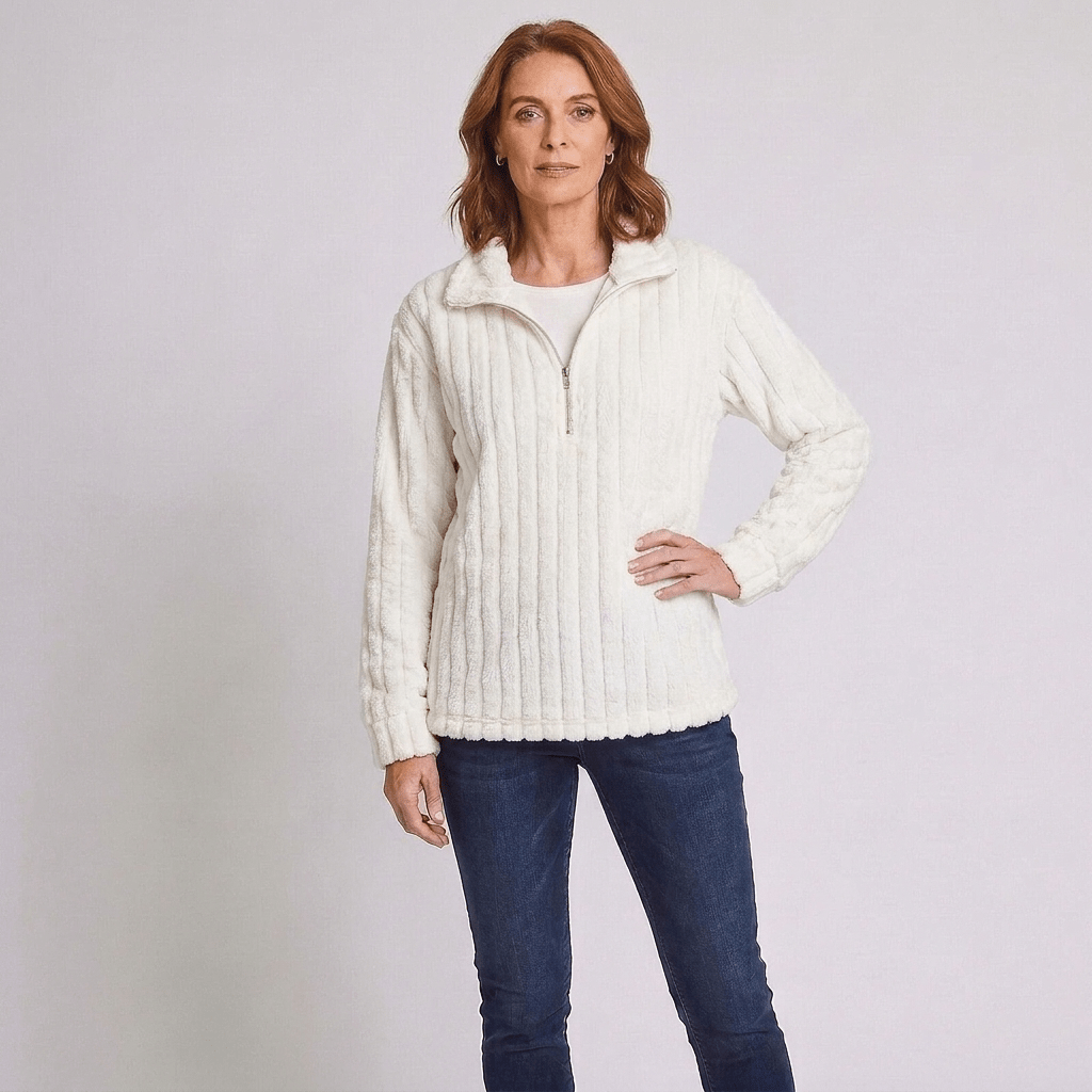 Lola | Women's Ribbed Quarter-Zip Knit Jumper