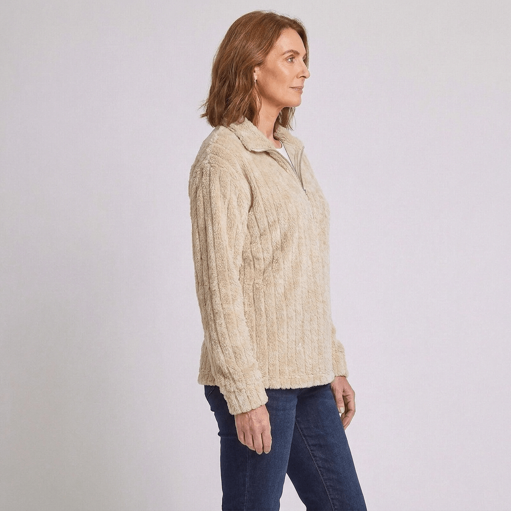 Lola | Women's Ribbed Quarter-Zip Knit Jumper